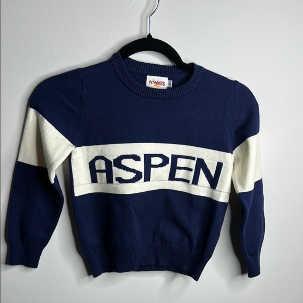 Navy and White Sweater Monkey’s aspen